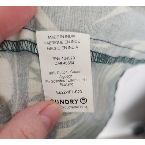 Sundry For Evereve Women's Sz. 1 Tiered Palm Print Sleeveless Dress - Picture 3 of 5